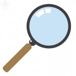 Digital illustration of magnifying glass